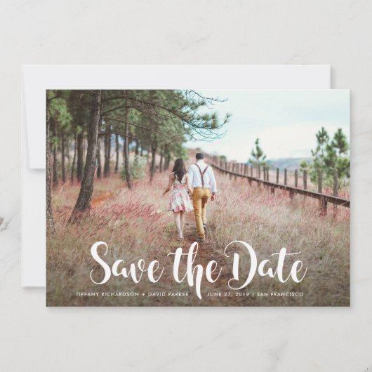 Whimsical Typografie and Photo | Datum opslaan Save The Date (Voorkant)