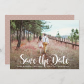 Whimsical Typografie and Photo | Datum opslaan Save The Date (Voorkant / Achterkant)