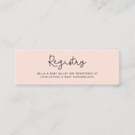 Whimsical typografie Baby shower registratiekaart Mini Visitekaartje