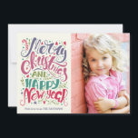 Whimsical Typografie Colorful Kerstfoto Feestdagenkaart<br><div class="desc">Verstuur stijlvolle feestjes met deze kleurrijke fotokaarten,  met moderne en leuke typografie!</div>