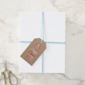 Whimsical Typografie en kerstboom Cadeaulabel (Met Touw)