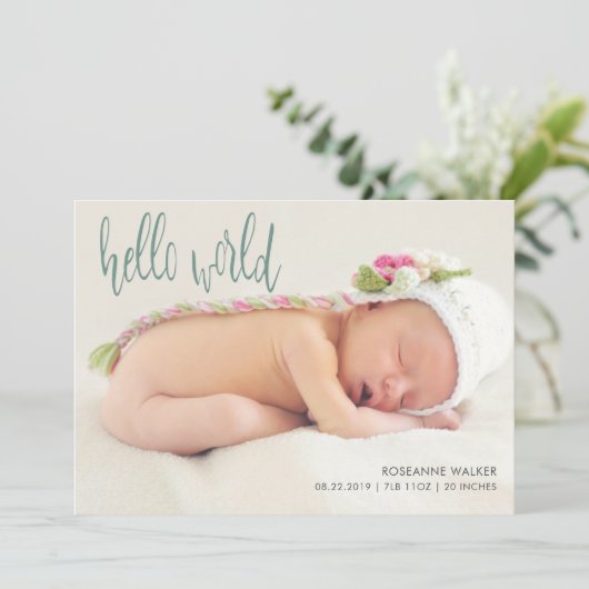 Whimsical Typografie | Kaart ter bekendmaking van (Staand voorkant)