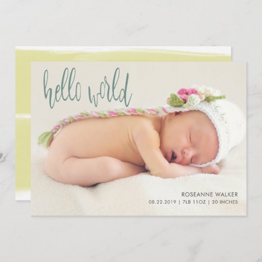 Whimsical Typografie | Kaart ter bekendmaking van  (Voorkant / Achterkant)