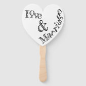 Whimsical Typografie Liefde & Huwelijk Gepersonali Handwaaier (Achterkant)