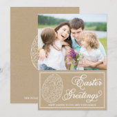 Whimsical Typografie  Paasfotokaart Feestdagenkaart (Voorkant / Achterkant)