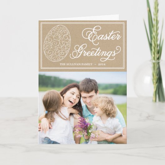 Whimsical Typografie  Pasen Groeten Kaart (Voorkant)