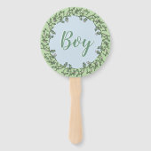 Whimsical Typografie Roze Blauw Groen Geslacht ont Handwaaier (Achterkant)