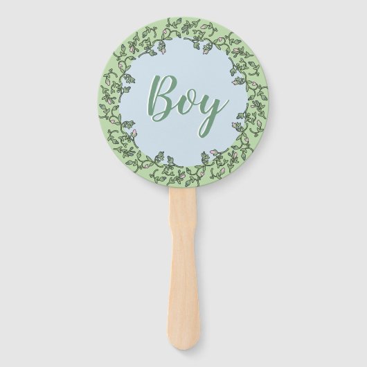 Whimsical Typografie Roze Blauw Groen Geslacht ont Handwaaier (Achterkant)