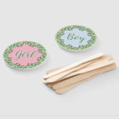 Whimsical Typografie Roze Blauw Groen Geslacht ont Handwaaier (Niet-gemonteerd)