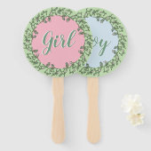 Whimsical Typografie Roze Blauw Groen Geslacht ont Handwaaier (Voorkant en achterkant)