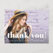 Whimsical Typography Afstuderen Dank u Foto Briefkaart (Voorkant)
