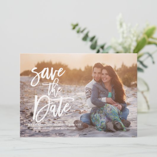 Whimsical Typography CalligraphySave the Date Kaar Save The Date (Staand voorkant)