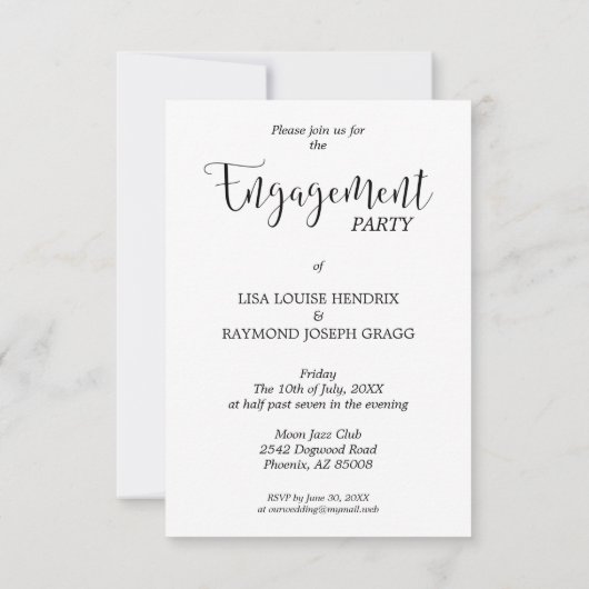 Whimsical Typography Custom Photo Engagement Party Kaart (Achterkant)