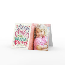 Whimsical Typography Foto Vakantie Groeten Kaart