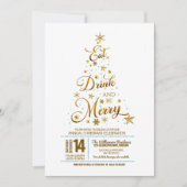 Whimsical Typography Kerstparty Kaart (Voorkant)