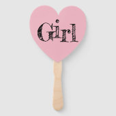 Whimsical Typography Pink Blue Geslacht onthullen Handwaaier (Voorkant)