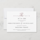 Whimsical Typography Script 2 Photo Engaged Couple Save The Date (Achterkant)