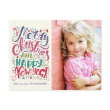 Whimsical Typography Vakantiefoto Briefkaart