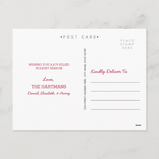 Whimsical Typography Vakantiefoto Briefkaart (Achterkant)