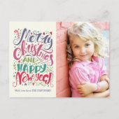 Whimsical Typography Vakantiefoto Briefkaart (Voorkant)