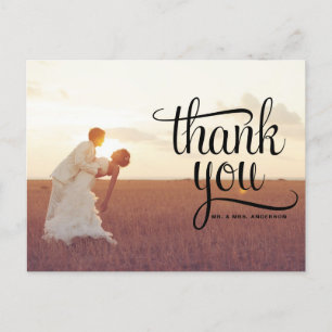 WHIMSICAL TYPOGRAPHY WEDDING DANK U BRIEFKAART
