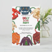 Whimsical Ugly Sweater Holiday Christmas Party  Kaart (Staand voorkant)