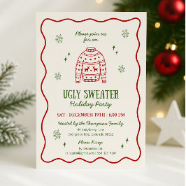 Whimsical Ugly Sweater Holiday Party Uitnodiging