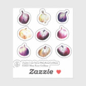 Whimsical Uien Handgetekende Waterverf Veggies Sticker (Vel)