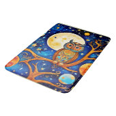 Whimsical Uil Celestials: sterren, maan, planeten Badmat (Gekanteld)