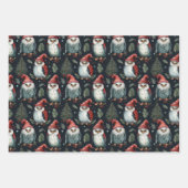 Whimsical Uil Christmas Pet Patroon Inpakpapier Vel (Voorkant 2)