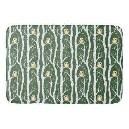 Whimsical Uil en Berkenboom Patroon Badmat