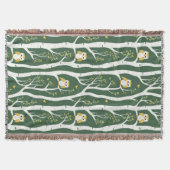 Whimsical Uil en Berkenboom Patroon Deken (Voorkant)