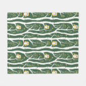 Whimsical Uil en Berkenboom Patroon Fleece Deken (Voorkant (Horizontaal))