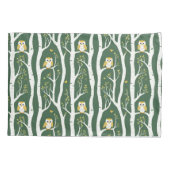 Whimsical Uil en Berkenboom Patroon Kussensloop (Achterkant-Links)