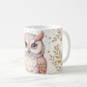 Whimsical Uil en Floral Fantasy Koffiemok (Voorkant rechts)