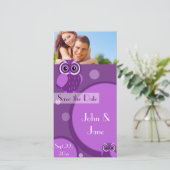 Whimsical Uil / foto "Save the Date" Save The Date (Staand voorkant)