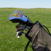 Whimsical Uil Heldere kleuren Star Eyes Blauw Golfheadcover (Insitu)
