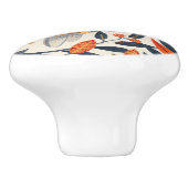 Whimsical Uil Illustratie Vallen Kleuren Keramische Knop (Zijkant)