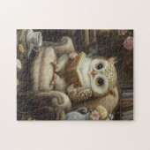 Whimsical Uil lezen Art Print Legpuzzel (Horizontaal)