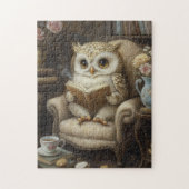 Whimsical Uil lezen Art Print Legpuzzel (Verticaal)