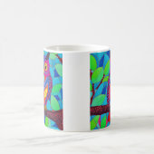 Whimsical Uil met kleurrijke veren Koffiemok (Center)