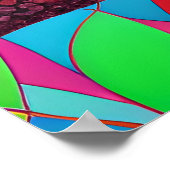 Whimsical Uil met kleurrijke veren Poster (Hoek)