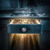 Whimsical Uil Met Saffier Ogen Keramische Knop