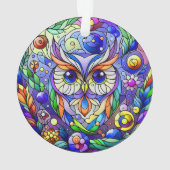 Whimsical Uil Met Saffier Ogen Ornament (achterkant)