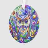 Whimsical Uil Met Saffier Ogen Ornament (voorkant)