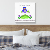 Whimsical Uil met Spreuk Canvas Afdruk (Insitu (Slaapkamer))