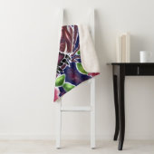 Whimsical Uil op bloeiende tak roze blauw Sherpa Deken (In situ)