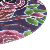 Whimsical Uil op bloeiende tak roze blauw Snijplank (Hoek)