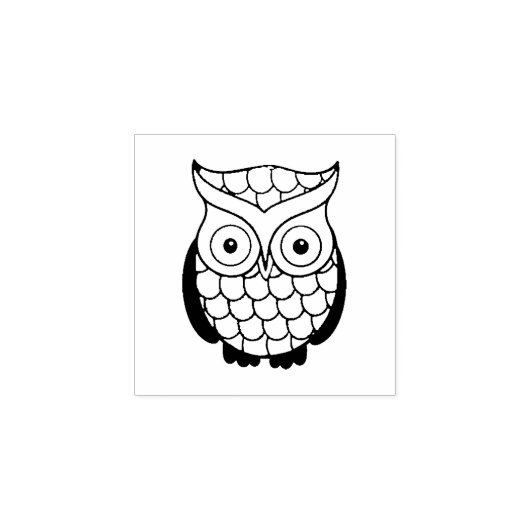 Whimsical Uil Rubber Stamp Rubberstempel (Afrduk)