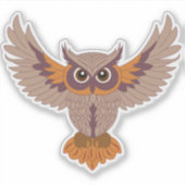 Whimsical Uil  Sticker (Voorkant)